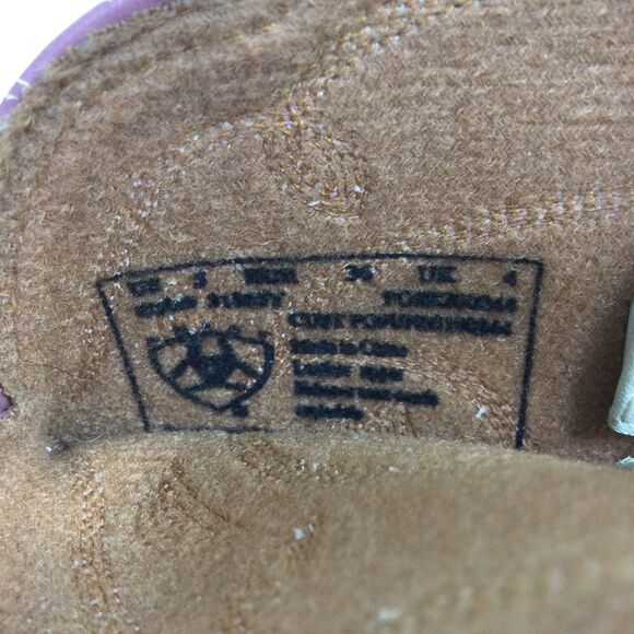 Ariat Cowboy Boots Leather Pull-On Block-Heel Pink Cream Size US 5 - Picture 13 of 13